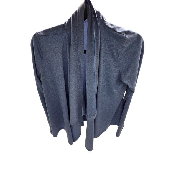 Merrell Cardigan Drape Front Women's Size Small Petite Heather - Picture 2 of 9